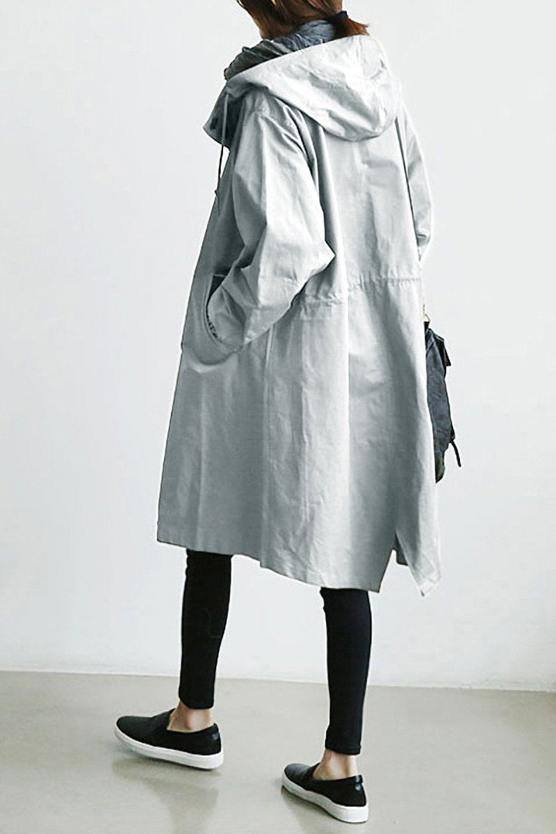 Jaqueta Corta Vento Resistente à Água Oversized com Capuz